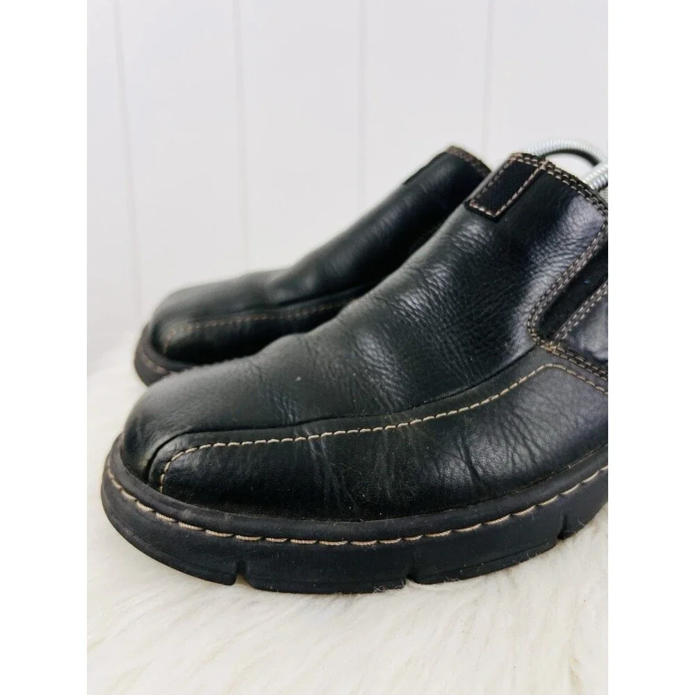 Dockers Agent Black Genuine Leather Slip-On Loafer Shoes Mens Size 9.5M